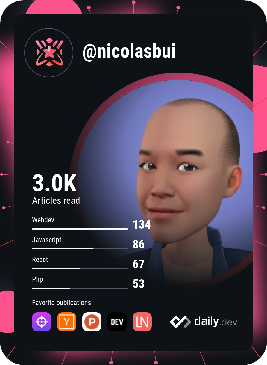 Nicolas BUI's Dev Card