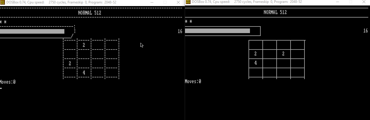 comparision between low (left) and high (right) settings