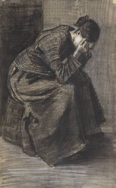 Mourning woman seated on a basket – Kröller-Müller Museum