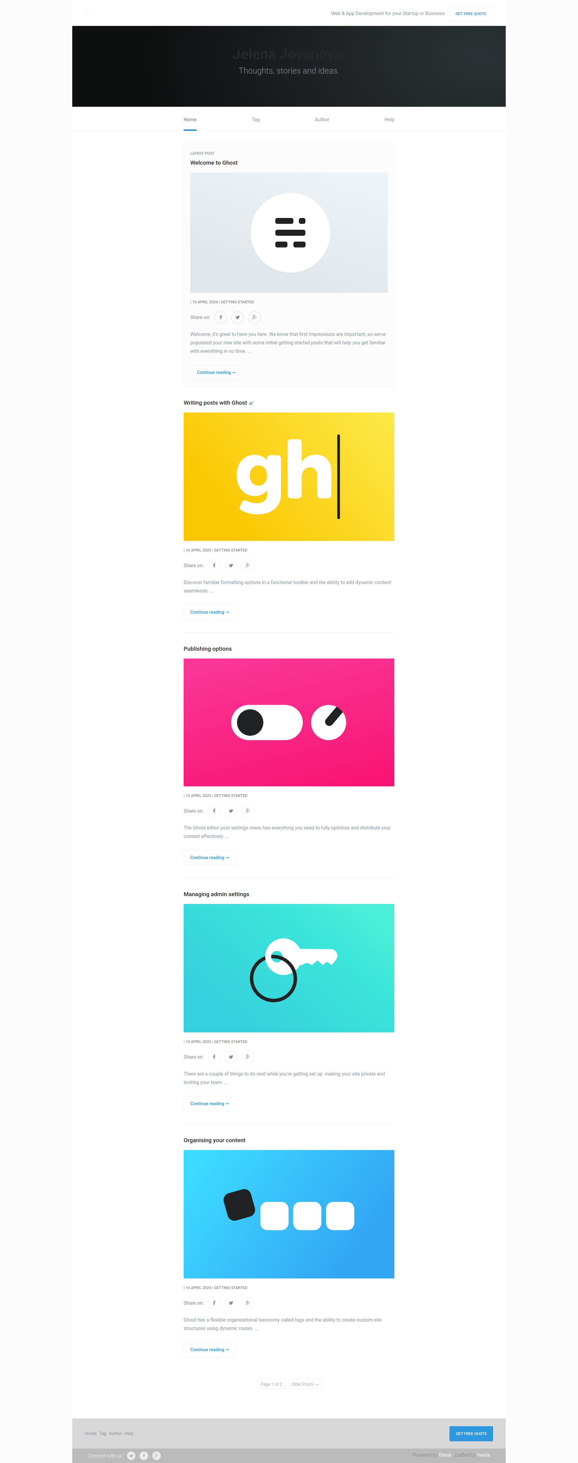 Mention theme for Ghost by Vanila.io