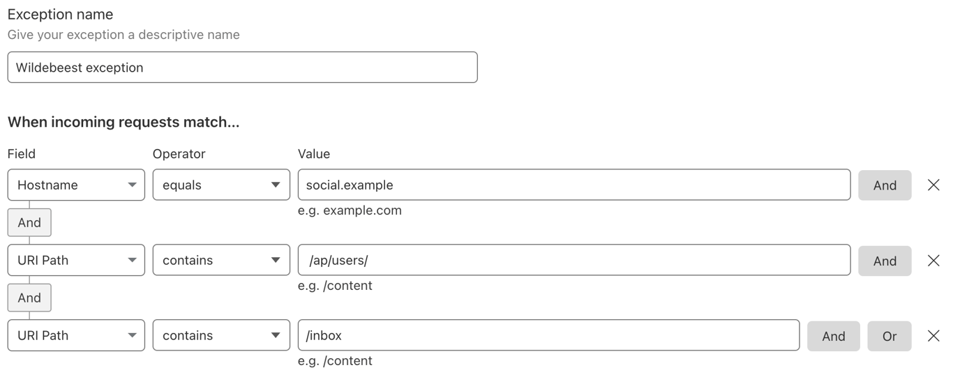 Skip rule example screenshot