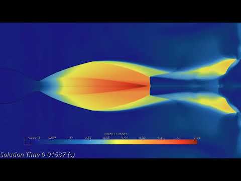 Rocket Nozzle Mach Number Contours