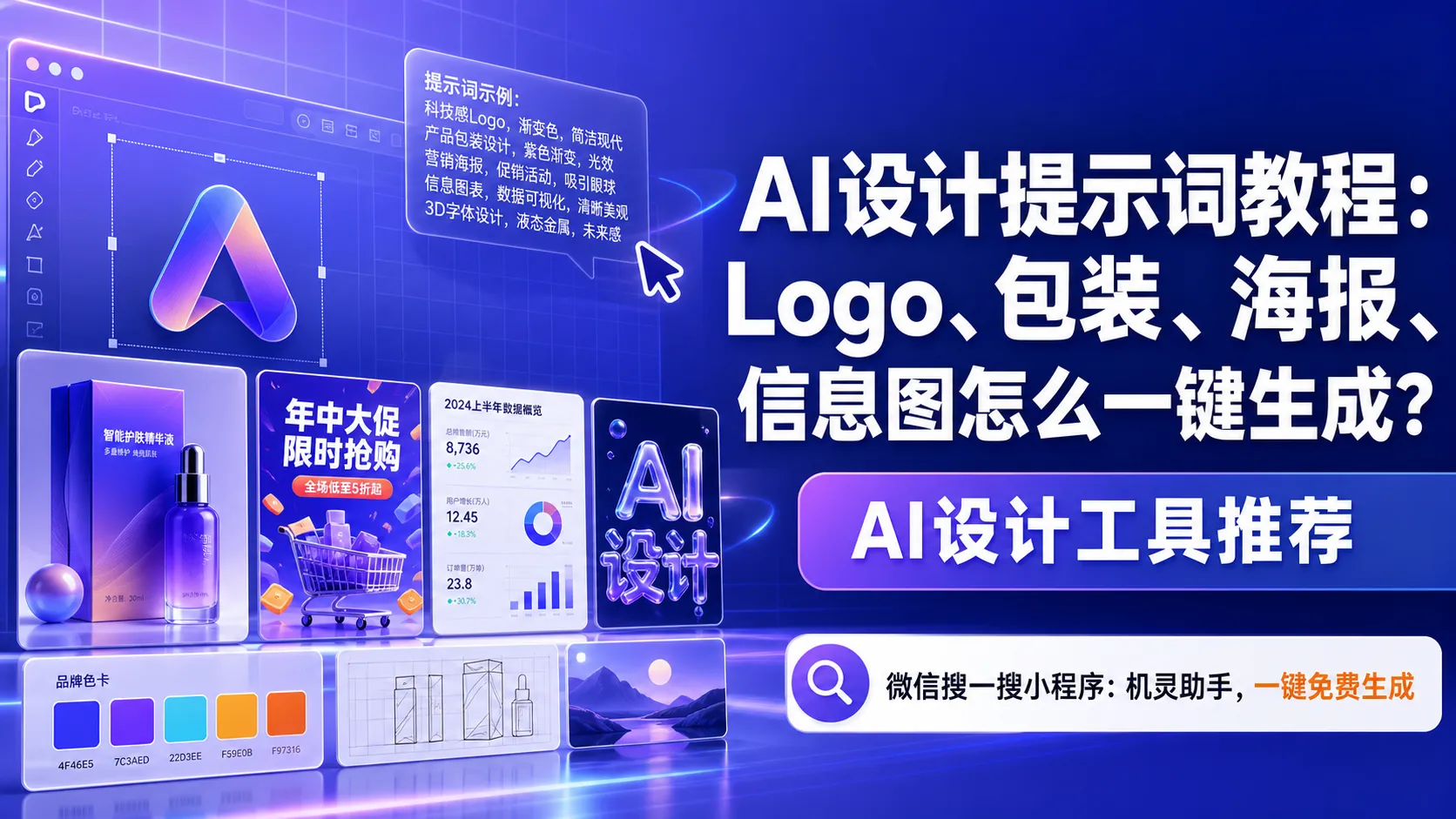 AI设计提示词教程：Logo、包装、海报、信息图怎么一键生成？