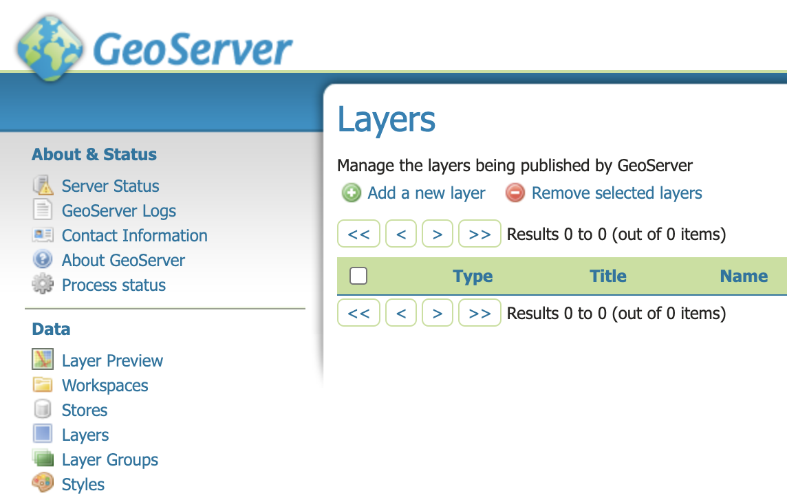 Create a new Layer in GeoServer