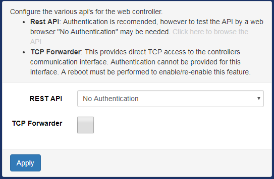 Setup page api configuration