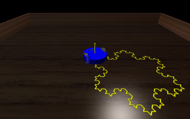 Robot simulator example drawing a Koch snowflake