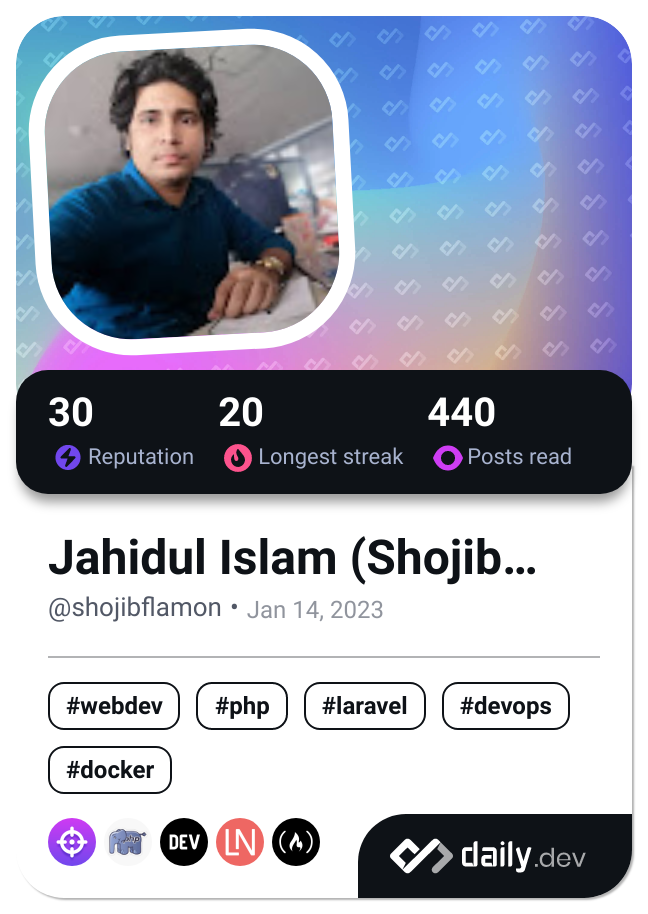 Jahidul Islam (Shojib Flamon)'s Dev Card