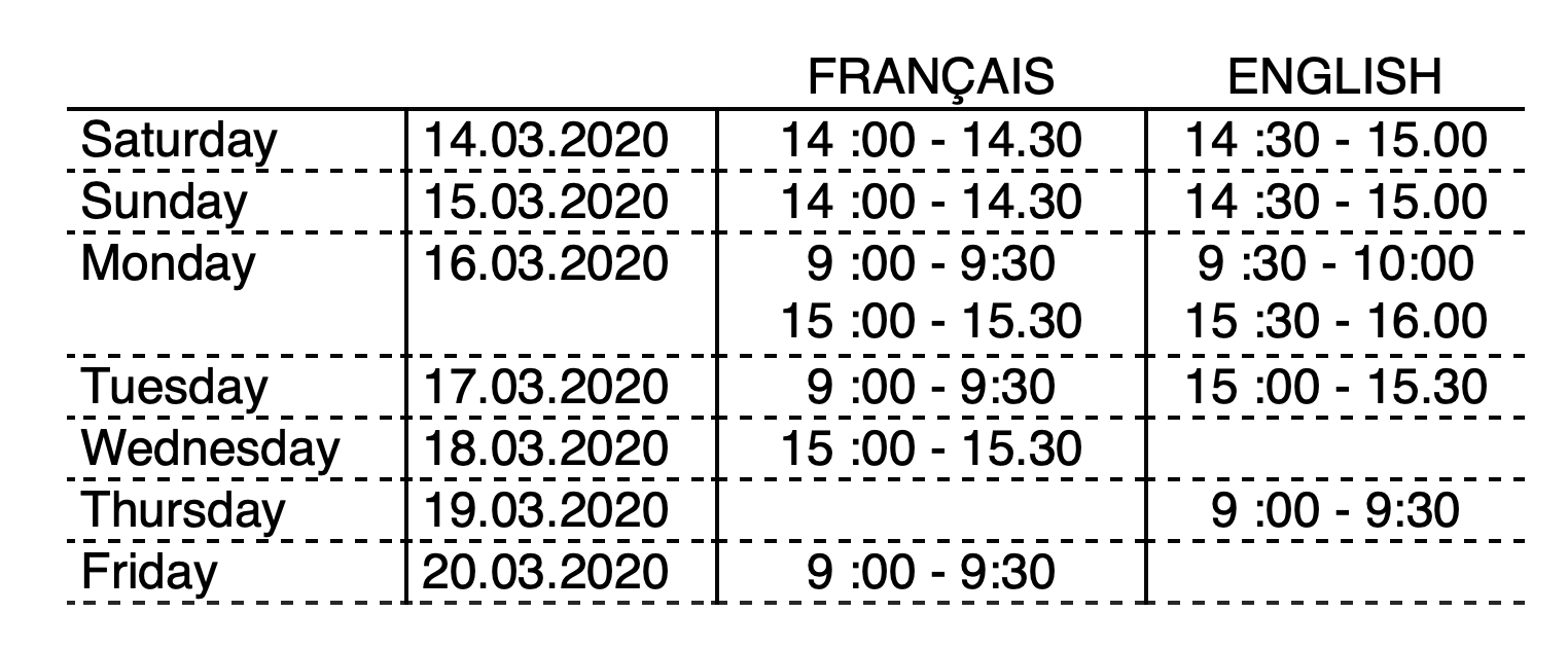 EPFL Zoom webinar schedule