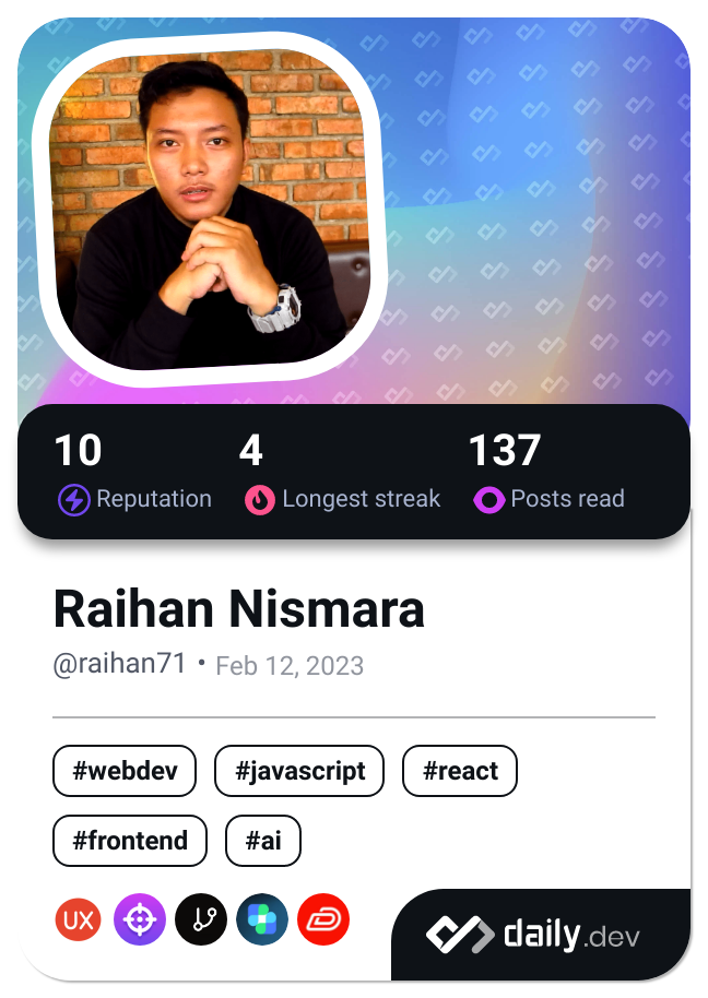 Raihan Nismara's Dev Card