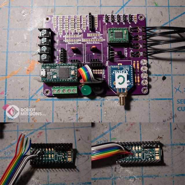 Teensy 3.2 installed in the Robot Missions Brain Board v1.0