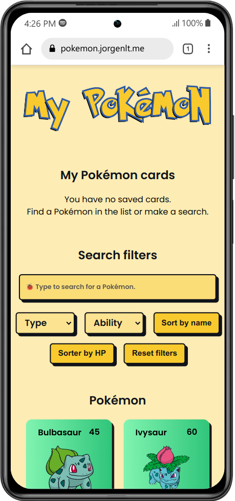 My Pokémon on mobile.