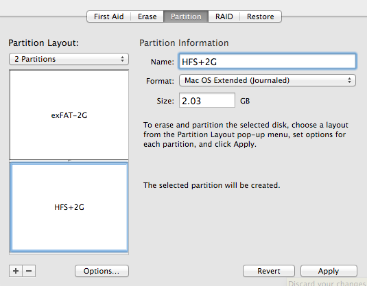 Disk Utility partitioning