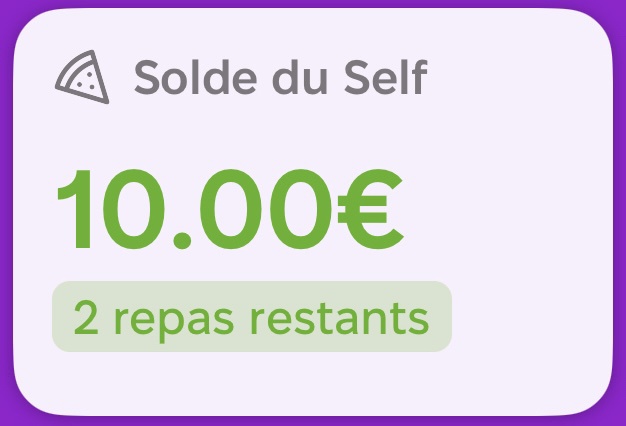 Widget Solde du Self