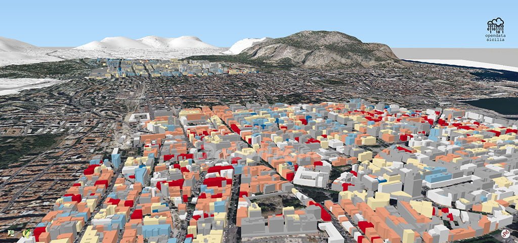 Mappa 3D – Vulnerabilità sismica degli edifici residenziali di Palermo
