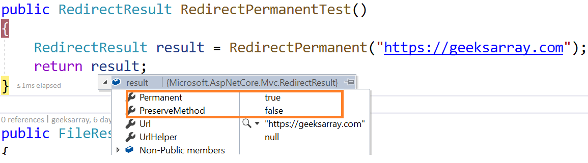 ASP.NET Core MVC RedirectPermanent