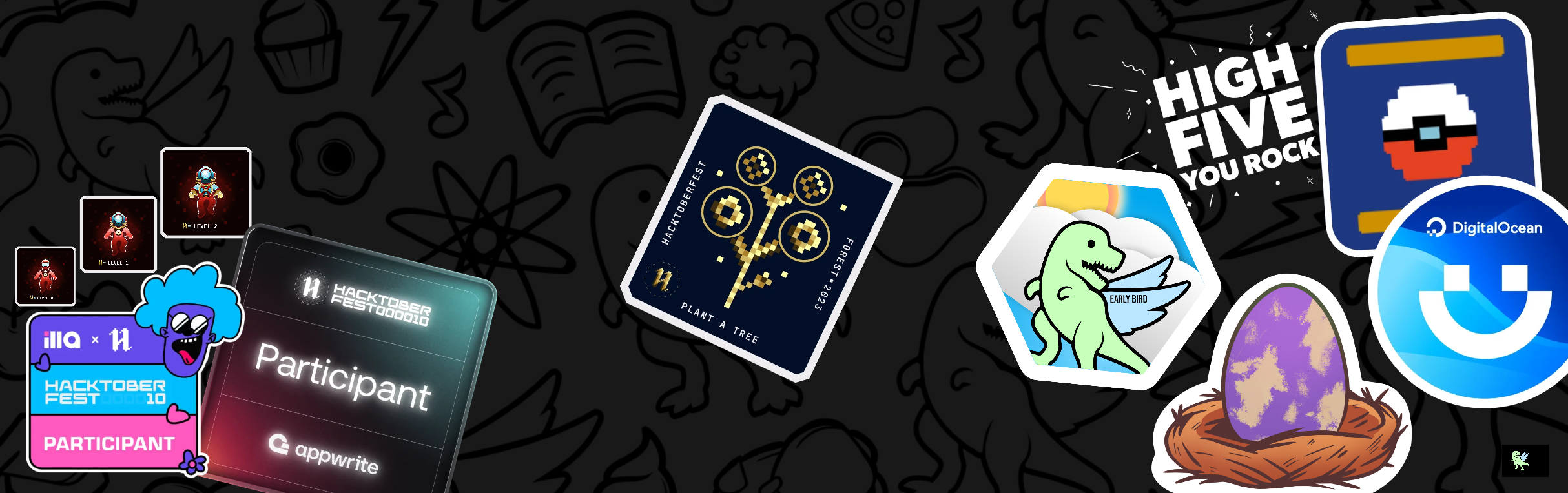 An image of @ekeiran's Holopin badges, which is a link to view their full Holopin profile