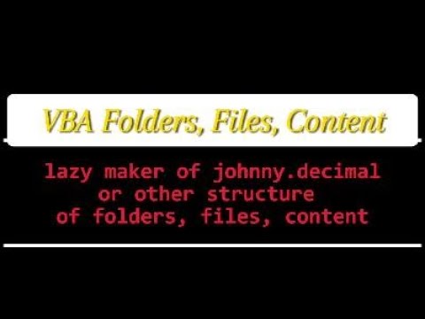 VBA Fodlers, Files, Content