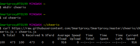 curl smartproxy cheerio code sample