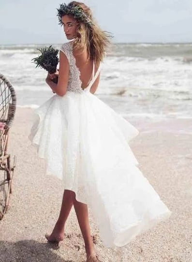 bridalight-com-beach-short-lace-wedding-dress-with-swallowtail-skirt-1