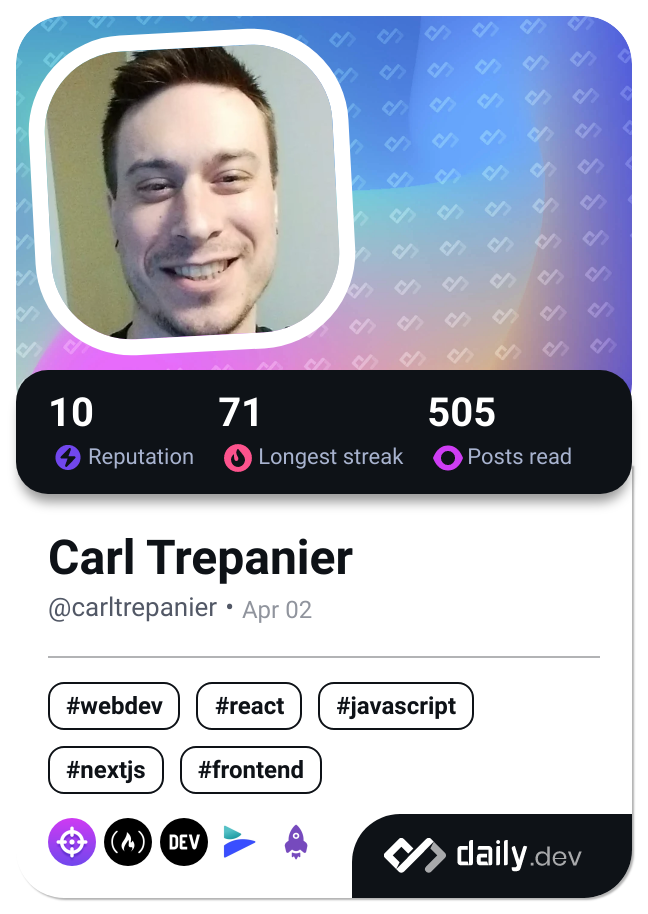 Carl Trepanier's Dev Card