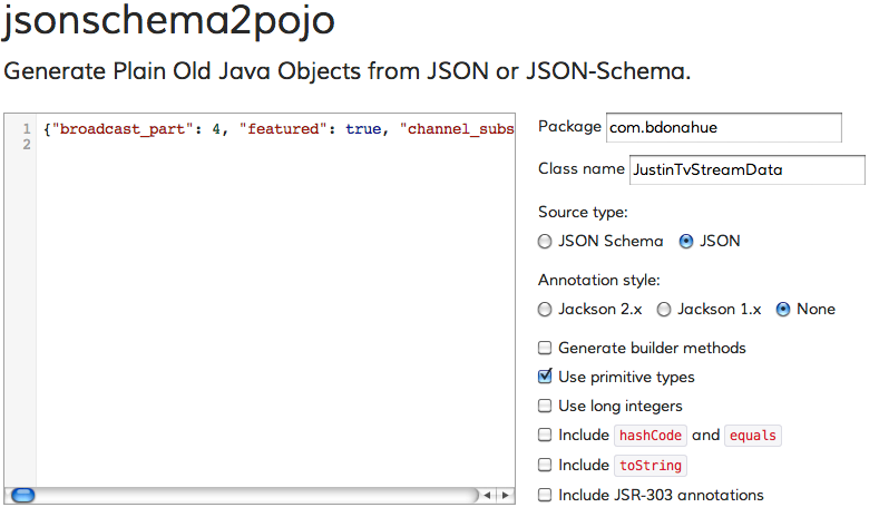 POJO Generator