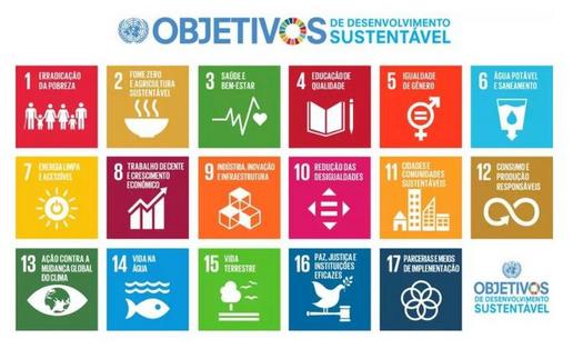 Imagem da Onu com os 17 objetivos sustentáveis