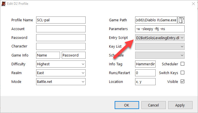 Select Entry Script