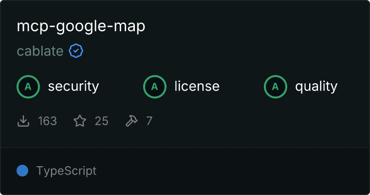 Google Map Server MCP server
