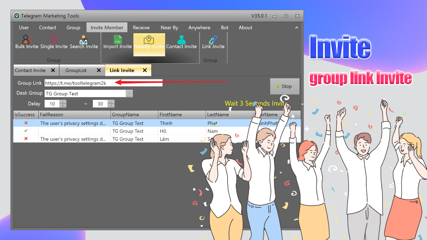 Telegram Marketing Tools Bulk Scraper/Extract/Add/Search/Invite Member|Join Group 45.1.1