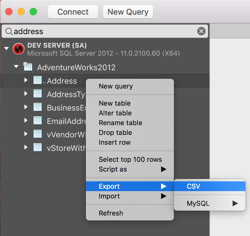 Export as CSV