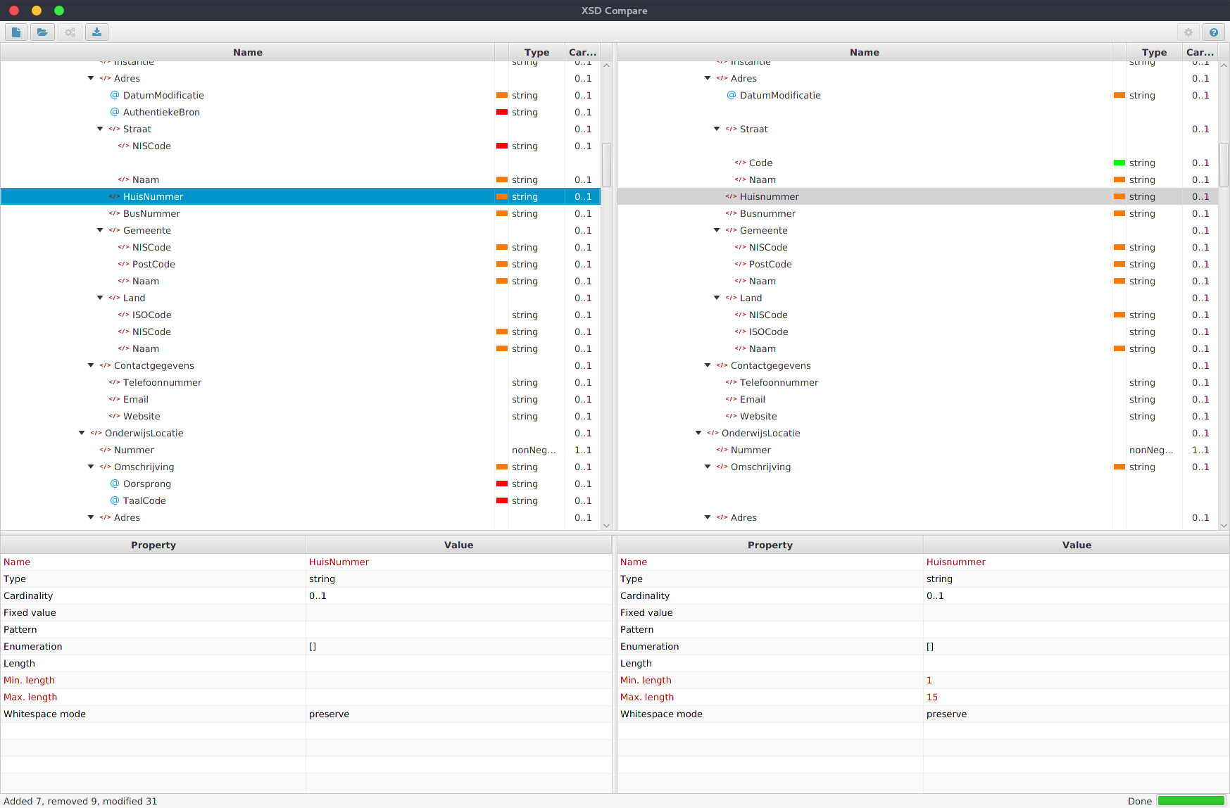 XSD Compare example