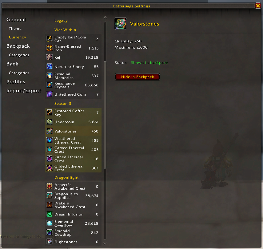 Currency selection in Retail.