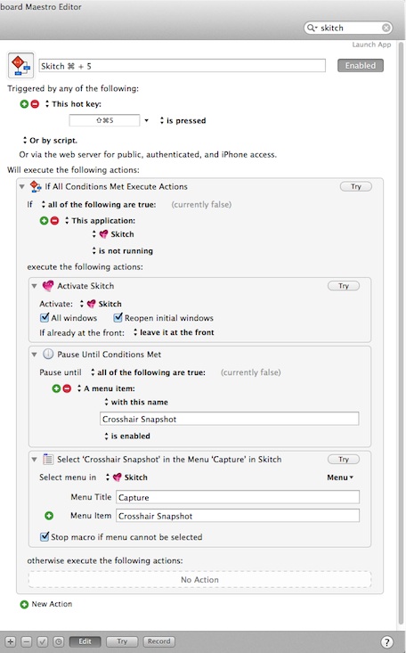 Keyboard Maestro macro for Skitch