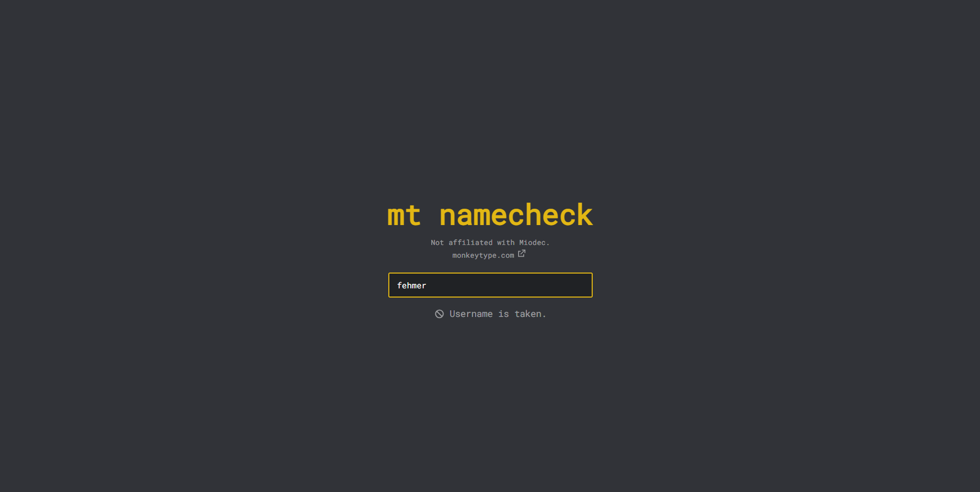 MonkeyType Namecheck