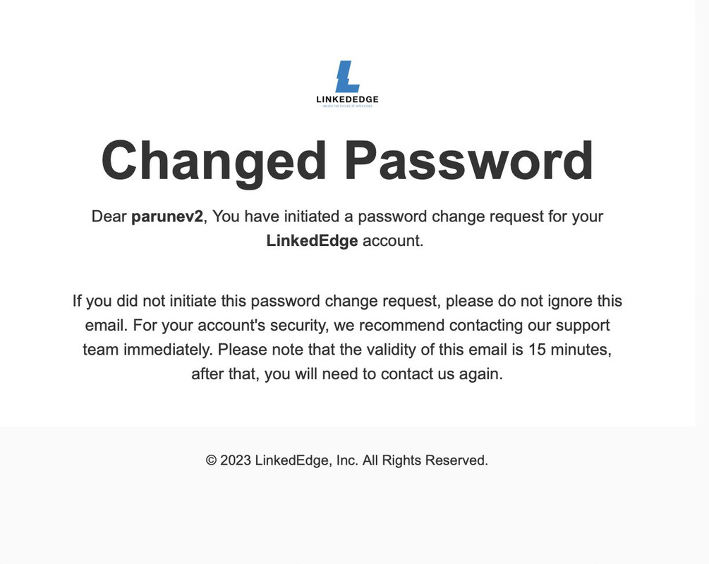 LinkedEdge Change your password pattern