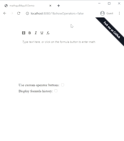Basic demo of mathquill4quill