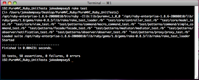 PureMVC Ruby Standard Unit Tests