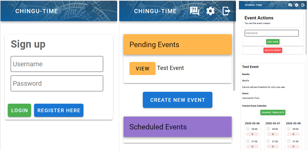 Preview of the live chingutime website