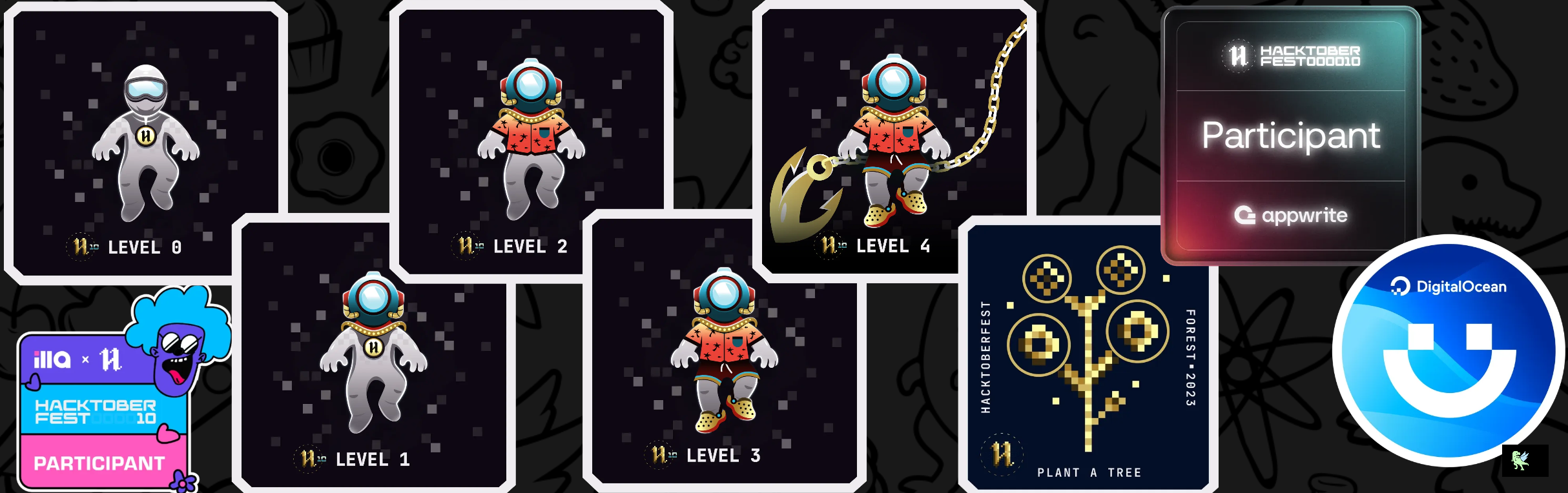 An image of @amplixd's Holopin badges, which is a link to view their full Holopin profile
