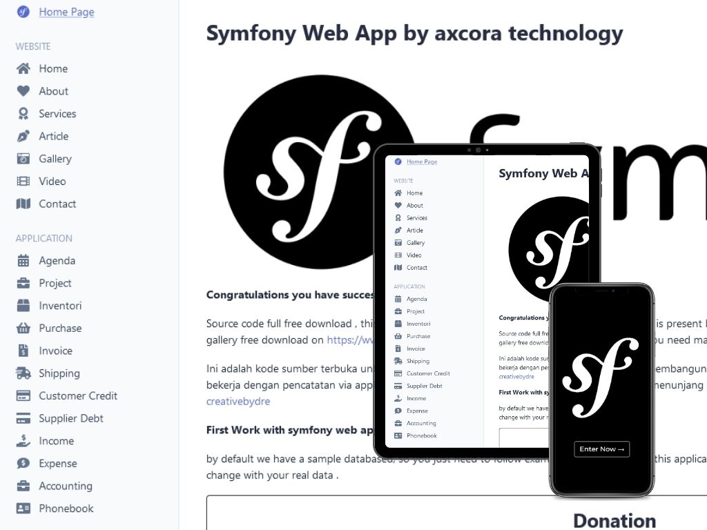 free download source code symfony web app All in one cms website + Inventori Invoice Accounting Application