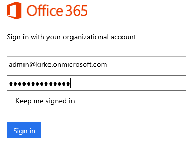 Sign-in to Office 365