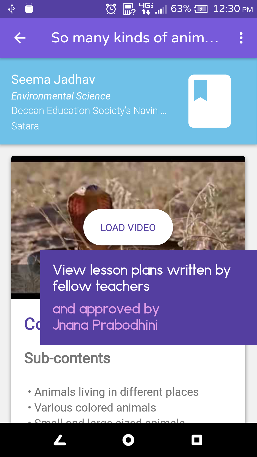 Find lesson plans approved by Jnana Prabodhini