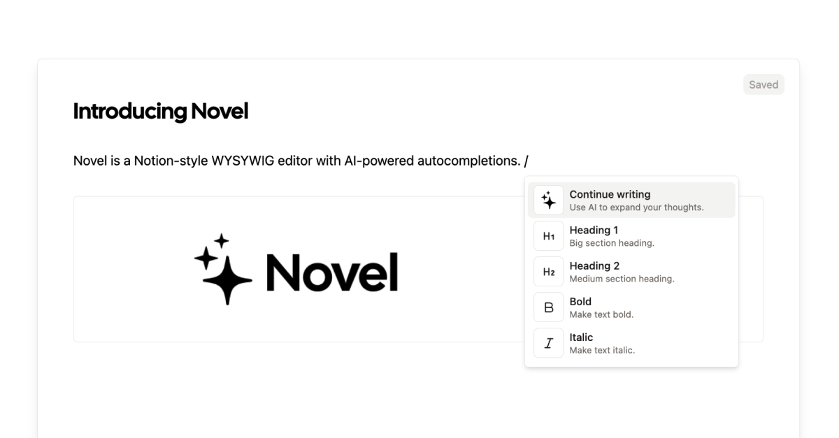 Collhub is a Notion-style WYSIWYG editor with AI-powered autocompletions.