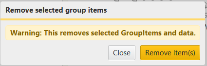 Remove item(s) modal