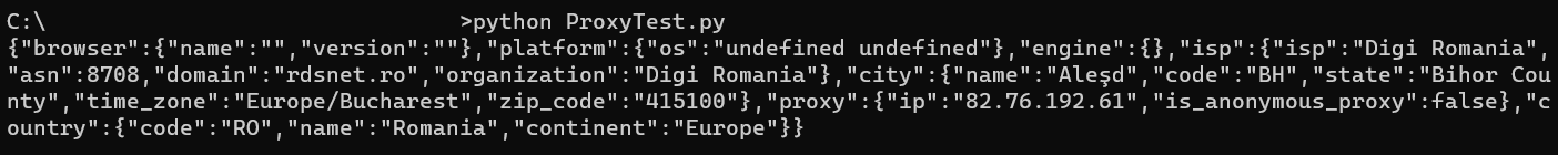Decodo successful python connection example
