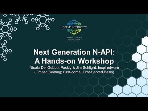 Next Generation N-API: A Hands-on Workshop video