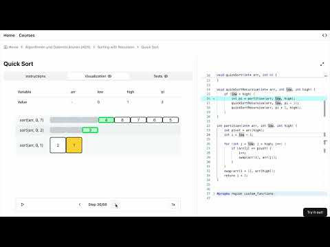 Youtube Thumbnail der Demo des Quicksort Algorithmus