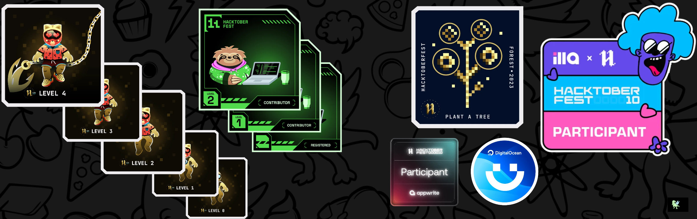 An image of @vaibhavj2111's Holopin badges, which is a link to view their full Holopin profile