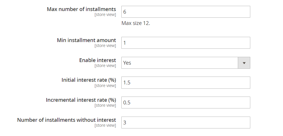 Example settings