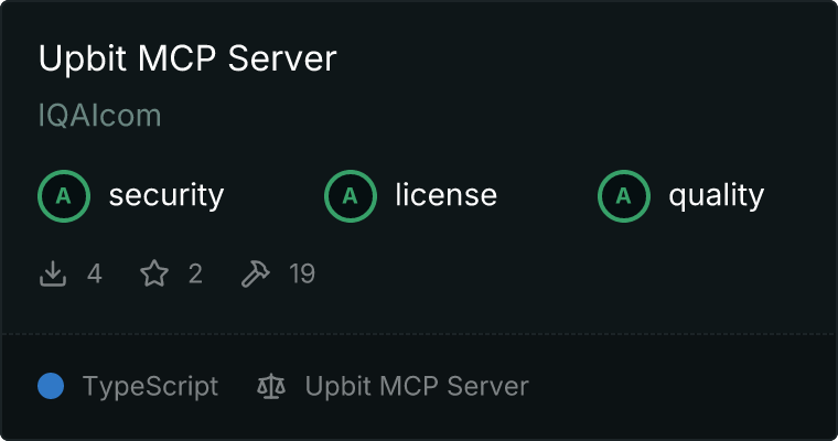 Upbit Server MCP server